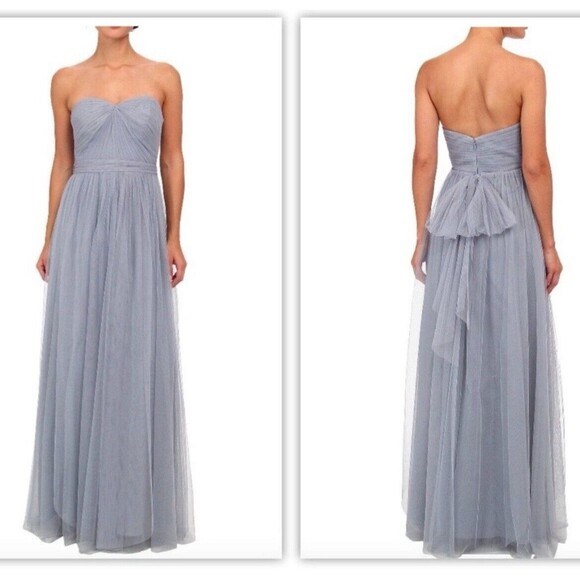 Adrianna Papell Infinity Dress Size 2 Strapless Tulle Convertible Gown in Slate - Picture 2 of 10
